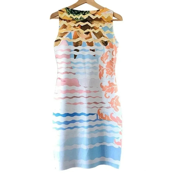 Animapop European Women's Printed Reversible Casual Sleeveless Mini Dress Small. - Picture 7 of 16